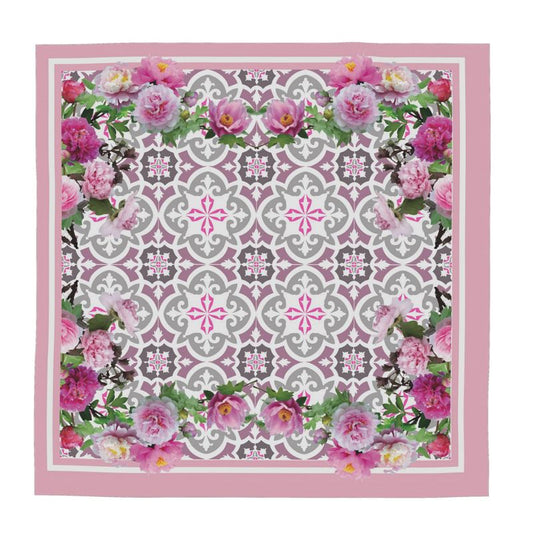 Pink sq scarf Mediterranean