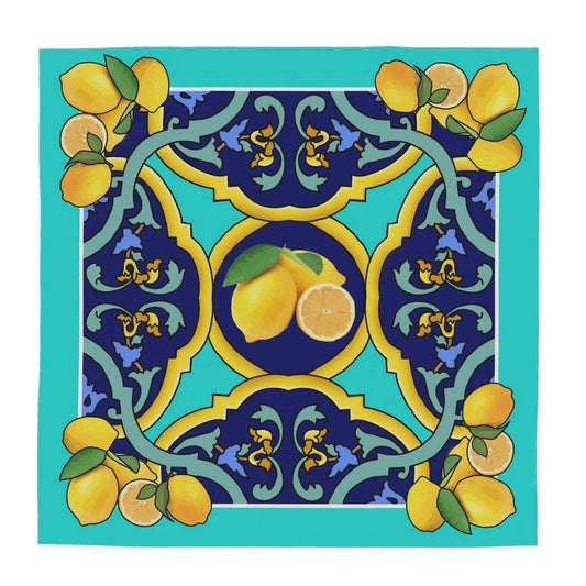 Blue - Aqua lemons scarf