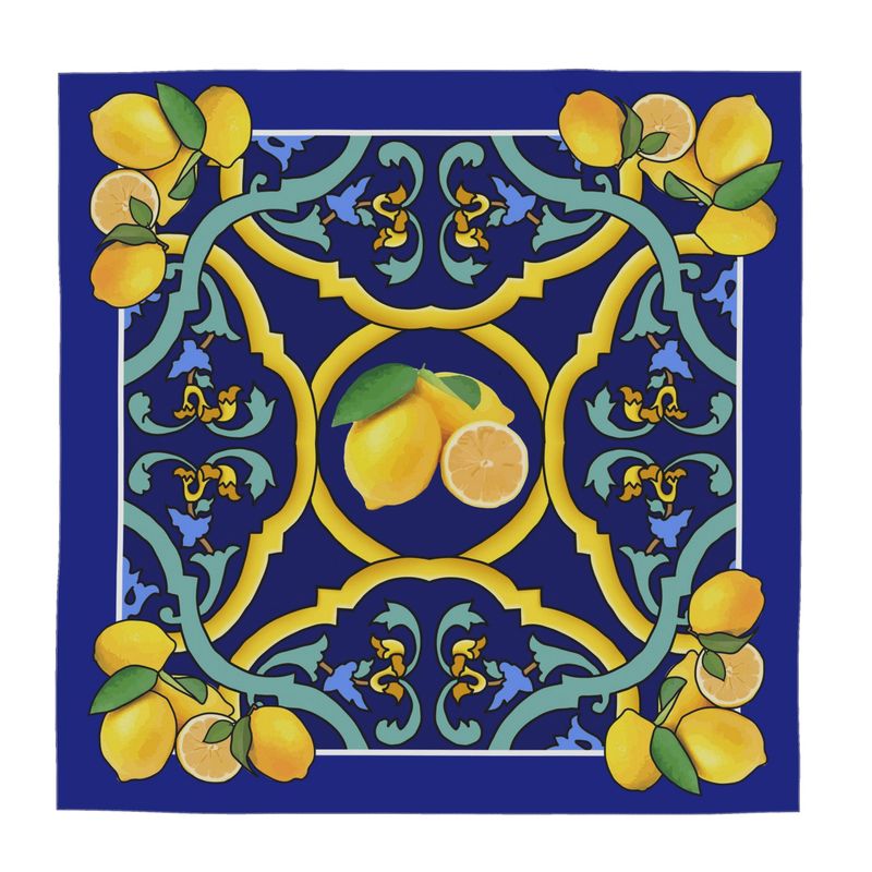 Navy ble and lemons scarf