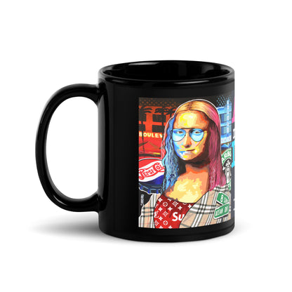 Black Glossy Mug GIOCONDA IN MIAMI