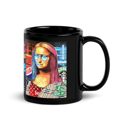 Black Glossy Mug GIOCONDA IN MIAMI