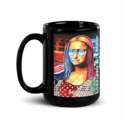 Black Glossy Mug GIOCONDA IN MIAMI